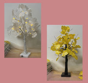 Artificial Ginkgo Leaf Branches 10 Pcs Fall Leaves LED Night Light Tabletop Glowing Tree Decor