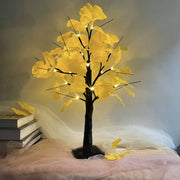 Artificial Ginkgo Leaf Branches 10 Pcs Fall Leaves LED Night Light Tabletop Glowing Tree Decor