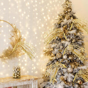 Glitter Christmas Tree Picks and Sprays, 12 Inch Artificial Branches with Sequins, 10 Pcs Bulk Ornaments