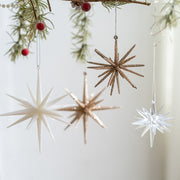 Glitter Starburst Star Christmas Ornaments Bulk Set Hanging Tree Decorations
