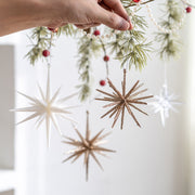 Glitter Starburst Star Christmas Ornaments Bulk Set Hanging Tree Decorations