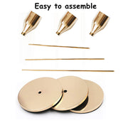 3 Pcs Gold Brass Tapered Candle Holders for Wedding Table Centerpiece Decor