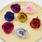 30 Pcs Artificial Glitter Roses Bouquet, 12 Inch DIY Silk Flowers for Weddings Anniversary