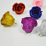 30 Pcs Artificial Glitter Roses Bouquet, 12 Inch DIY Silk Flowers for Weddings Anniversary