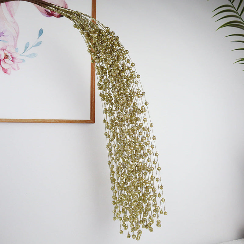 5 Pcs Artificial Glitter Berry Long Stems Christmas Flower Arrangement Decoration