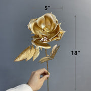 10 Pcs Artificial Christmas Golden Stem Bush Flowers Real Touch Silk