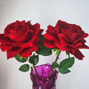 10 Pcs Large Headed Real Touch Velvet Rose Flowers with Stems, Artificial Silk, Bulk Wholesale