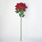 10 Pcs Large Headed Real Touch Velvet Rose Flowers with Stems, Artificial Silk, Bulk Wholesale