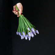 6 Pcs Artificial Muscari Grape Hyacinth Stems for Crafts Wedding Bouquet Bulk Silk Flowers