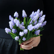 6 Pcs Artificial Muscari Grape Hyacinth Stems for Crafts Wedding Bouquet Bulk Silk Flowers