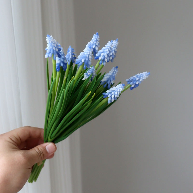 6 Pcs Artificial Muscari Grape Hyacinth Stems for Crafts Wedding Bouquet Bulk Silk Flowers