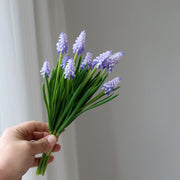 6 Pcs Artificial Muscari Grape Hyacinth Stems for Crafts Wedding Bouquet Bulk Silk Flowers