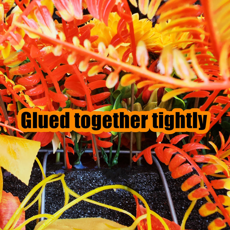 32 Inch Sunset Orange Artificial Mums Cemetery Flower Saddle for Headstone - Bulk Quantity