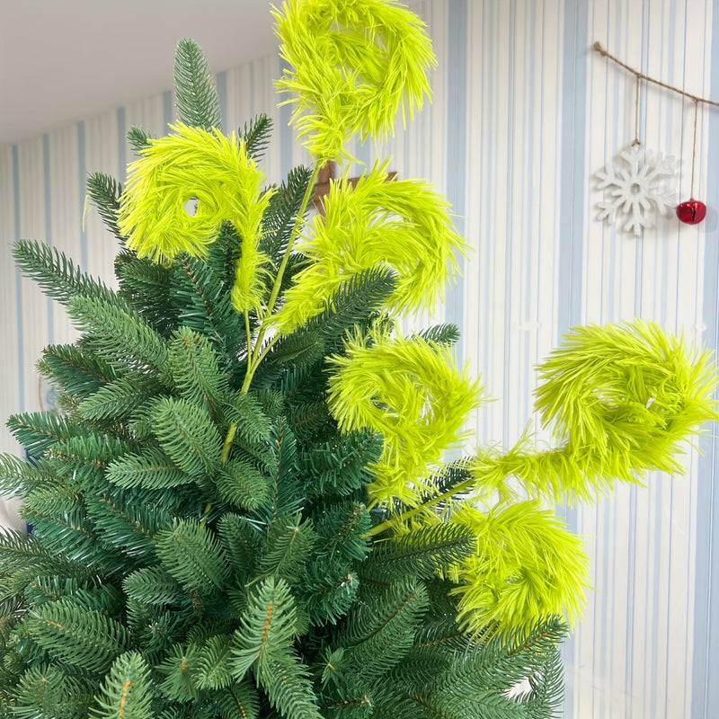 10 Pcs Green Furry Christmas Spray Stems 12 Inch Artificial Holiday Wreath Vase Fillers