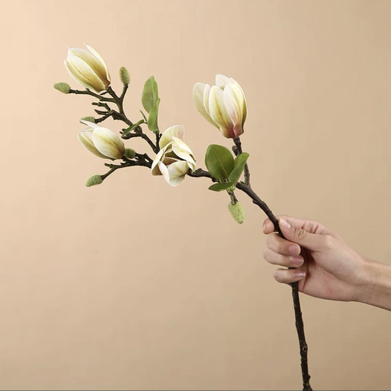 Real Touch Magnolia Buds Stem 12 Inch Artificial Silk Flower 1 Pc