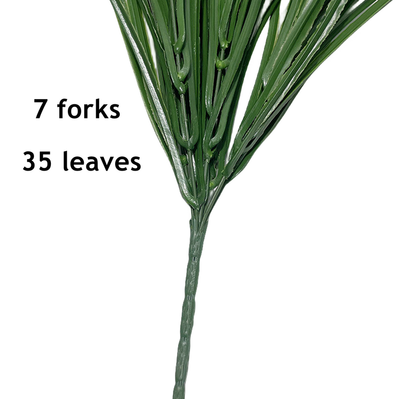 19.6 Inch Artificial Greenery Grass Bush 10 Pcs UV Resistant Outdoor Plants