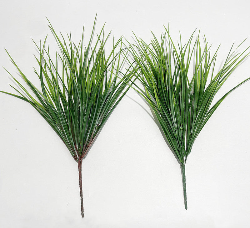19.6 Inch Artificial Greenery Grass Bush 10 Pcs UV Resistant Outdoor Plants