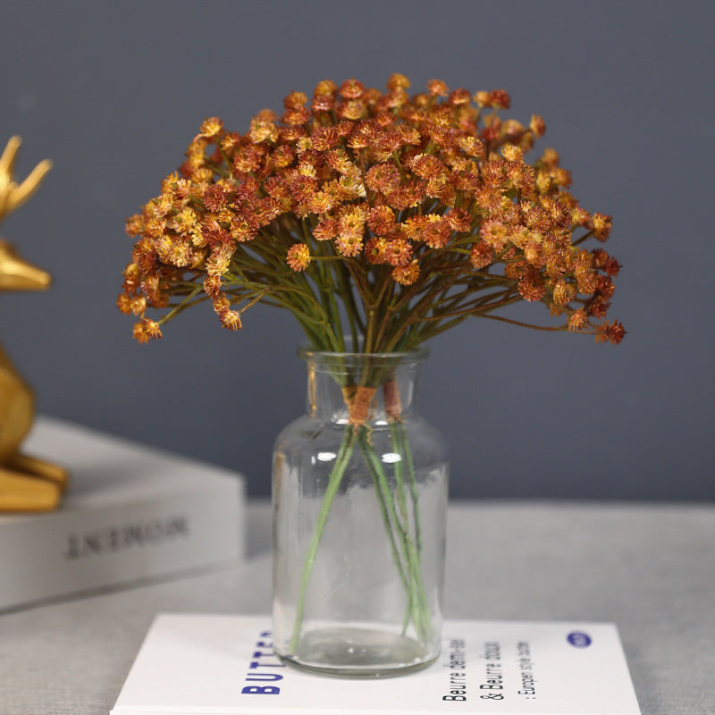 Bulk 3-Piece 9-Inch Retro Autumn Gypsophila Artificial Baby's Breath Stems Bundle for DIY Boutonnieres Wholesale