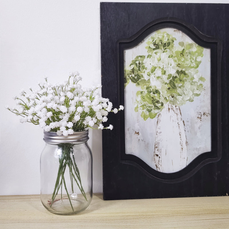 7.8 Inch White Artificial Baby's Breath Gypsophila Spray Stems, 10 Pcs Bundle for DIY Boutonnieres