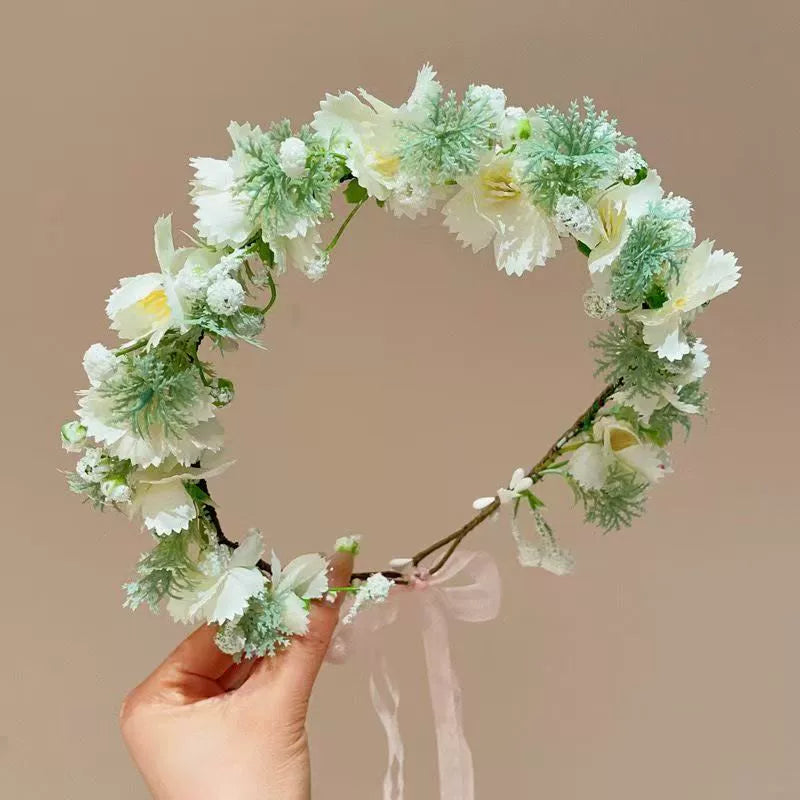Gypsophila Flower Wreath Headpiece - Bridal Hair Accessory