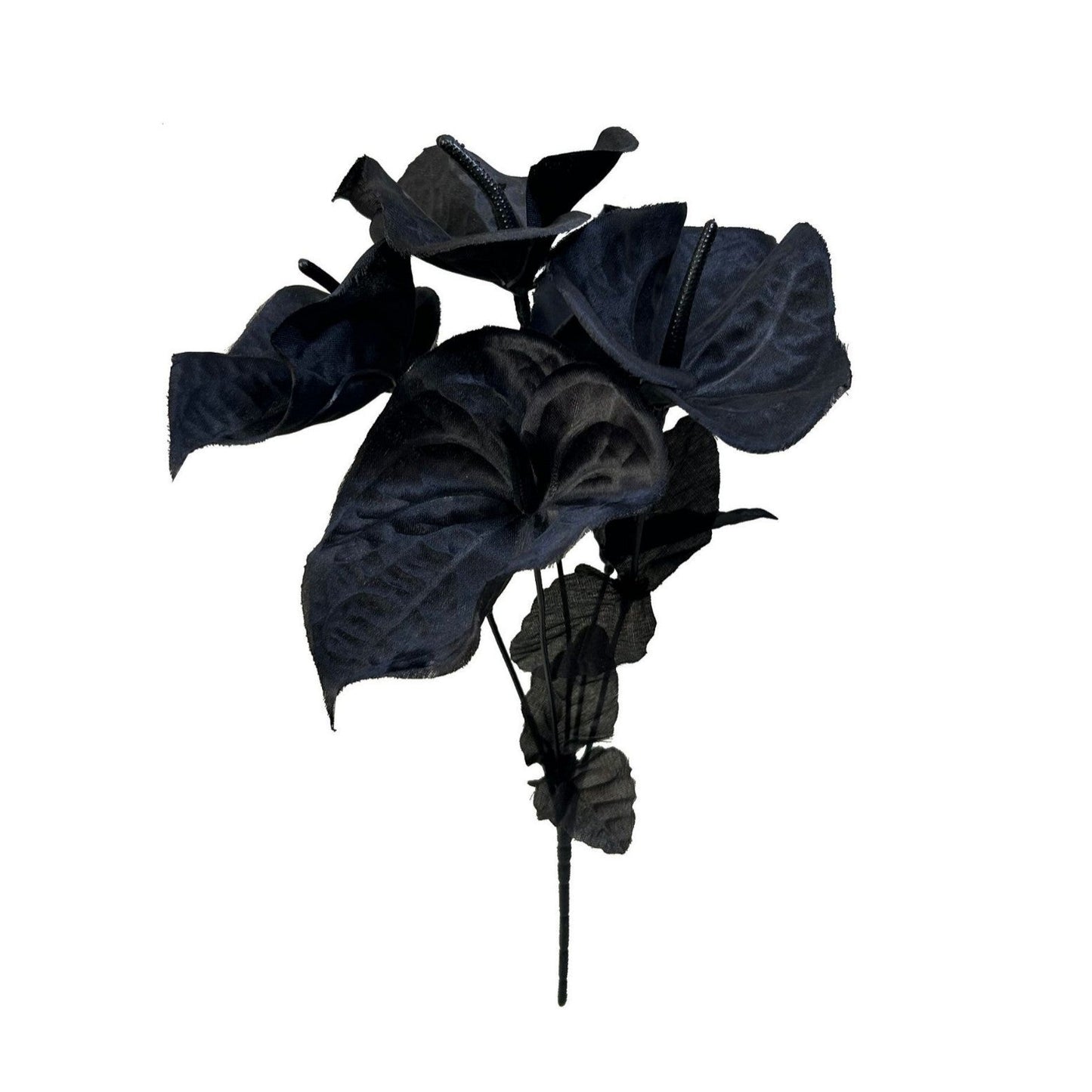 13.4 Inch Artificial Anthurium Flower Bush Bouquet 6 Stems Halloween Decor Faux Silk Flowers