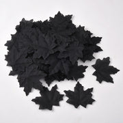 500 Pcs Black Artificial Maple Leaves for Halloween Decorations, Centerpieces, Cake Presentation