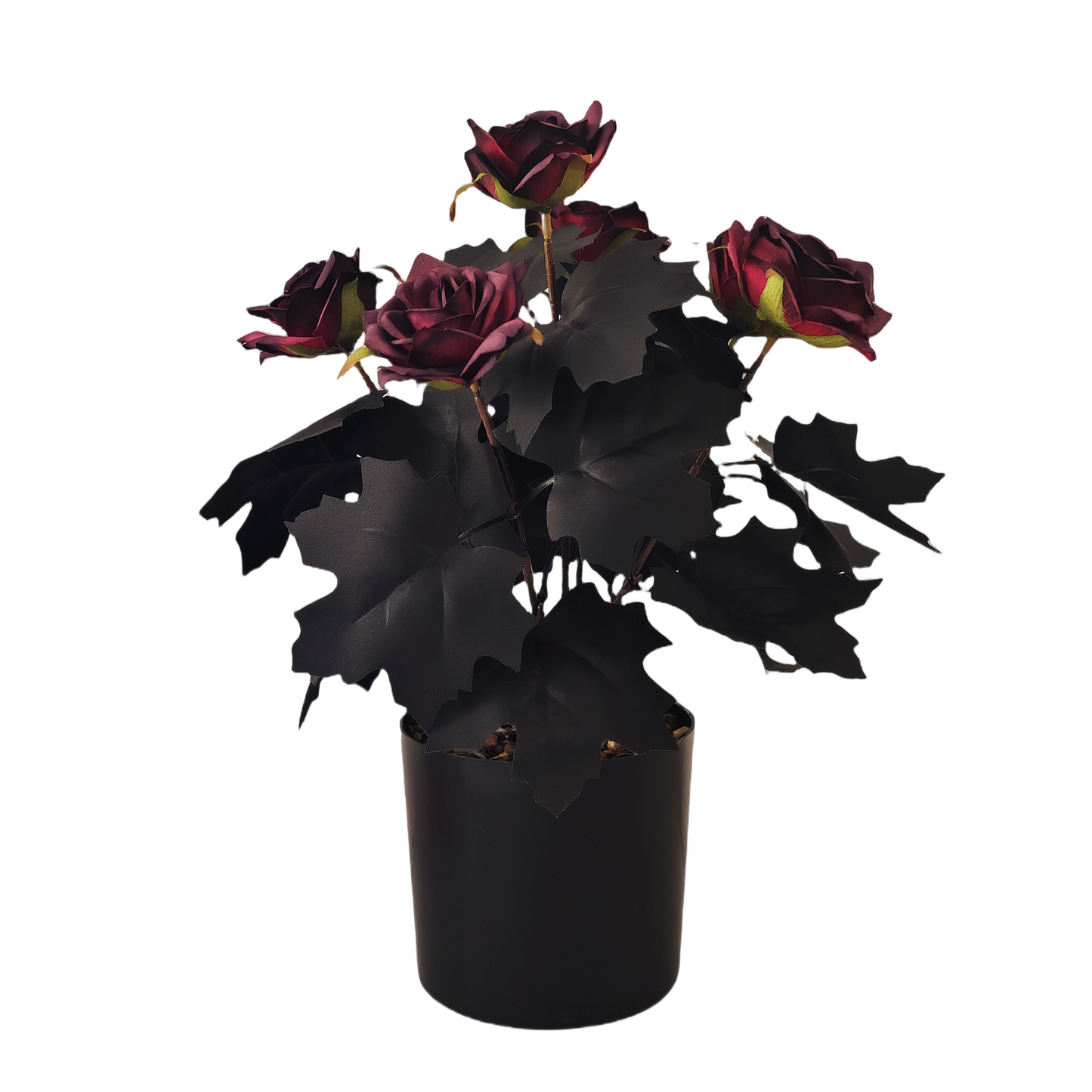 14 Inch Silk Halloween Roses 10 Pcs Artificial Flowers for Floral Arrangements and Gothic Decor