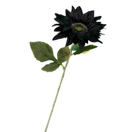50 Pcs Artificial Black Sunflower Stems Bouquet Halloween Floral Arrangement Bulk