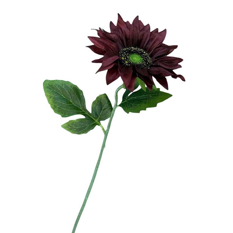 50 Pcs Artificial Black Sunflower Stems Bouquet Halloween Floral Arrangement Bulk