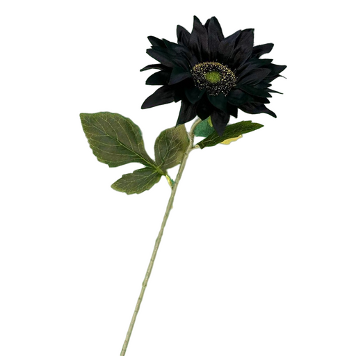50 Pcs Artificial Black Sunflower Stems Bouquet Halloween Floral Arrangement Bulk