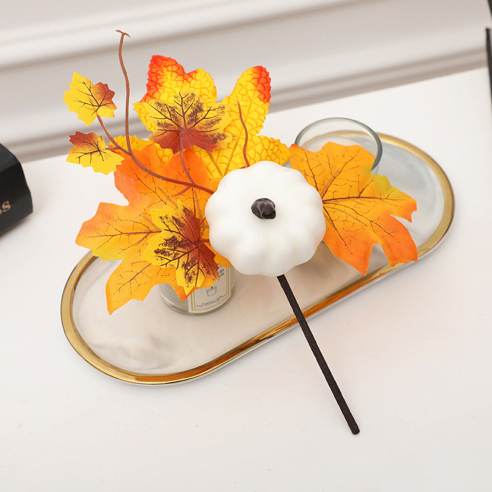 19 Styles Halloween Artificial Flower Stems with Pumpkins, Bulk Floral Centerpiece Picks, Mixed Colors