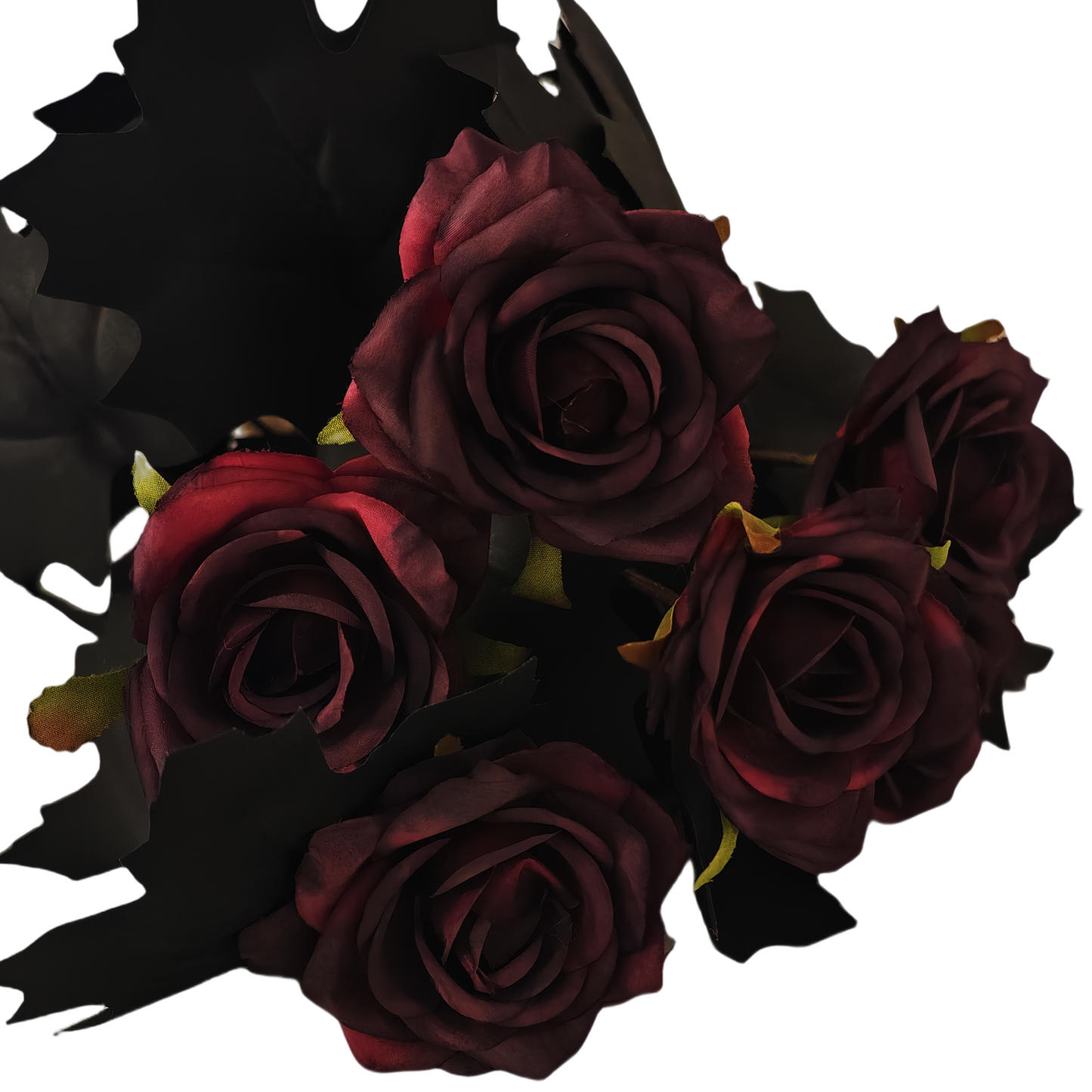 14 Inch Silk Halloween Roses 10 Pcs Artificial Flowers for Floral Arrangements and Gothic Decor