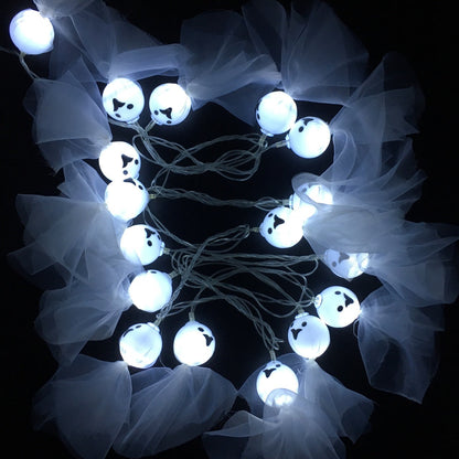 Halloween LED Ghost String Lights 59 Inch 10 Pcs Decorative Artificial Lighted Dolls