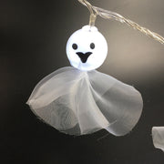 Halloween LED Ghost String Lights 59 Inch 10 Pcs Decorative Artificial Lighted Dolls