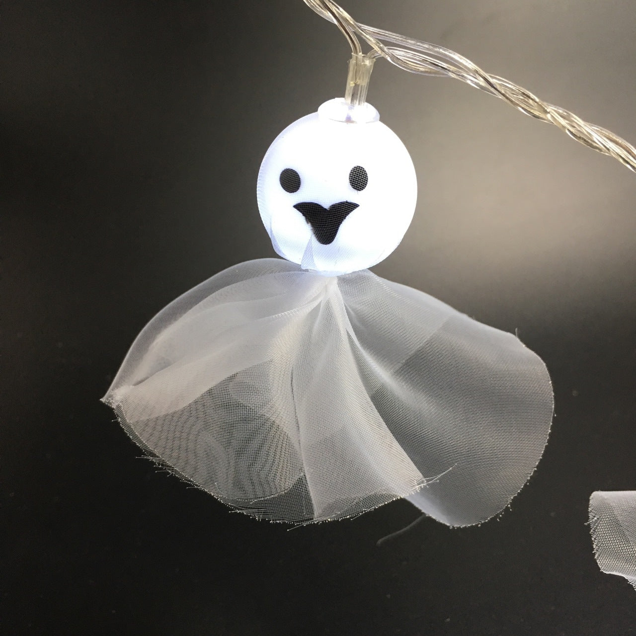 Halloween LED Ghost String Lights 59 Inch 10 Pcs Decorative Artificial Lighted Dolls