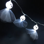 Halloween LED Ghost String Lights 59 Inch 10 Pcs Decorative Artificial Lighted Dolls