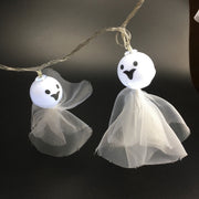 Halloween LED Ghost String Lights 59 Inch 10 Pcs Decorative Artificial Lighted Dolls