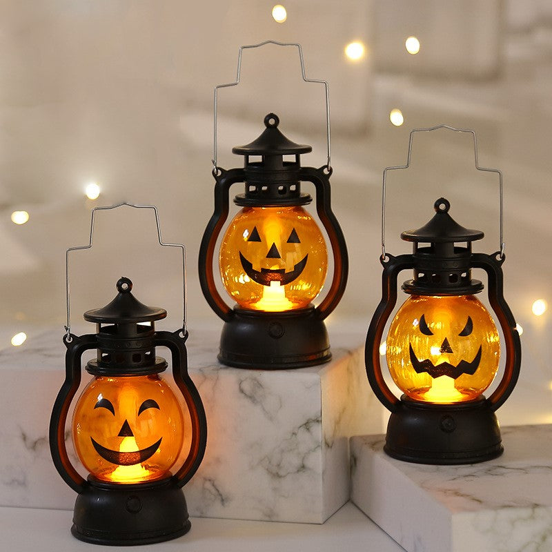 10 Pcs Halloween LED Pumpkin Lanterns with Hanging Loop, 4 Inch Artificial Candle Lights for Decoration