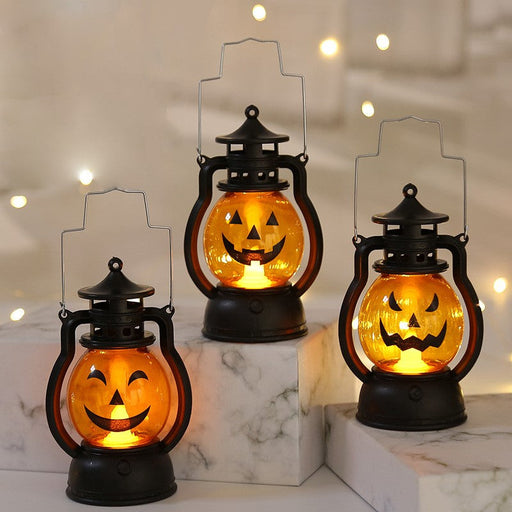10 Pcs Halloween LED Pumpkin Lanterns with Hanging Loop, 4 Inch Artificial Candle Lights for Decoration