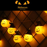 78 Inch Halloween LED Pumpkin String Lights, 1 Pack, Decorative Artificial Lighting