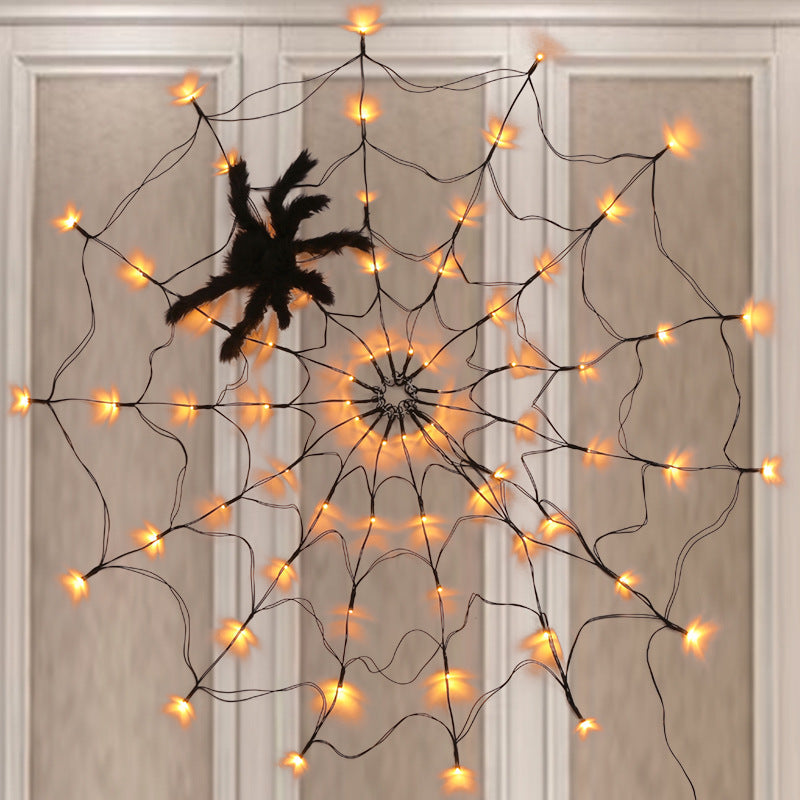 Halloween LED Spider Web Decoration 39 Inch Artificial Lighted Lamp