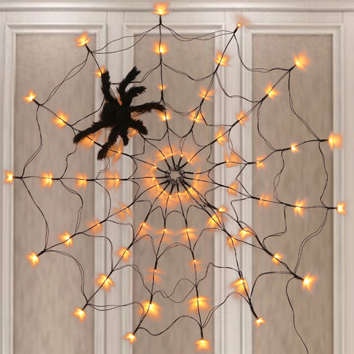 Halloween LED Spider Web Decoration 39 Inch Artificial Lighted Lamp