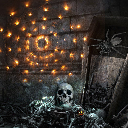 Halloween LED Spider Web Decoration 39 Inch Artificial Lighted Lamp