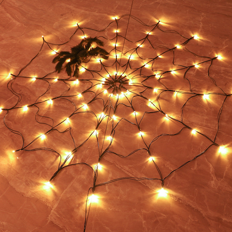 Halloween LED Spider Web Decoration 39 Inch Artificial Lighted Lamp