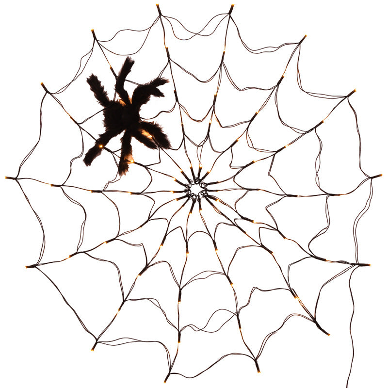 Halloween LED Spider Web Decoration 39 Inch Artificial Lighted Lamp