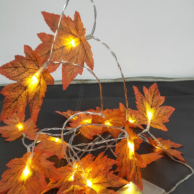 Halloween LED String Lights 117 Inch Maple Leaf Design Artificial Decorative Lights