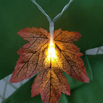 Halloween LED String Lights 117 Inch Maple Leaf Design Artificial Decorative Lights