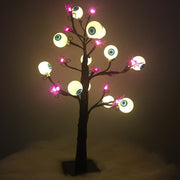 Halloween Tree with Lights 1 Pc Spooky Eyeball Ghost Spider Artificial Decoration