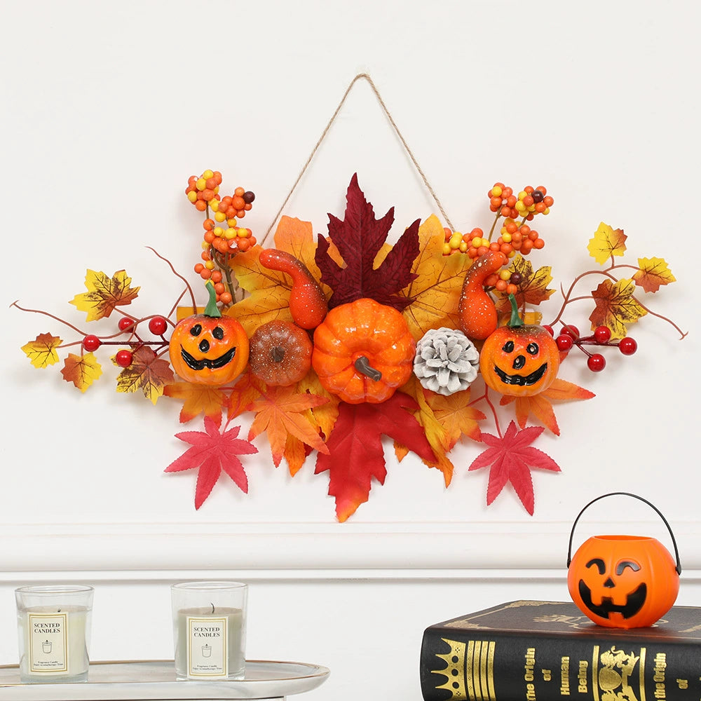 Halloween Pumpkin & Maple Leaf Hanging Decoration
