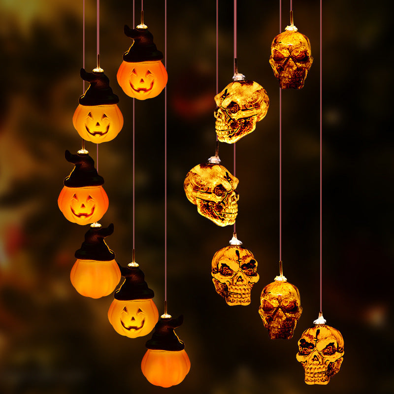 10 Pcs Halloween Solar LED Ball Wind Chimes Hanging Lights Outdoor Decorative